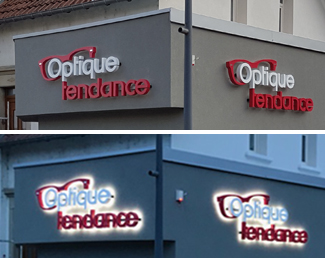 lettrage lumineux, optique tendance, grand est